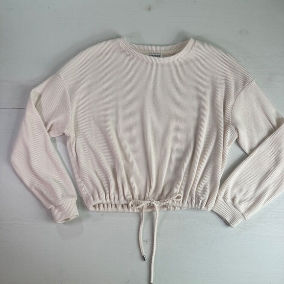 Jeff & Co. womens 14-16 white tie waist ribbed soft sweater long‎ sleeve - Picture 1 of 5